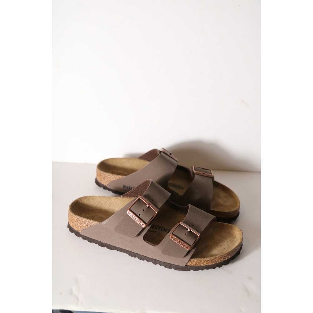 Birkenstock Arizona Sandals Womens 39 8 8.5 Brown 2 Strap Comfort Leather Narrow